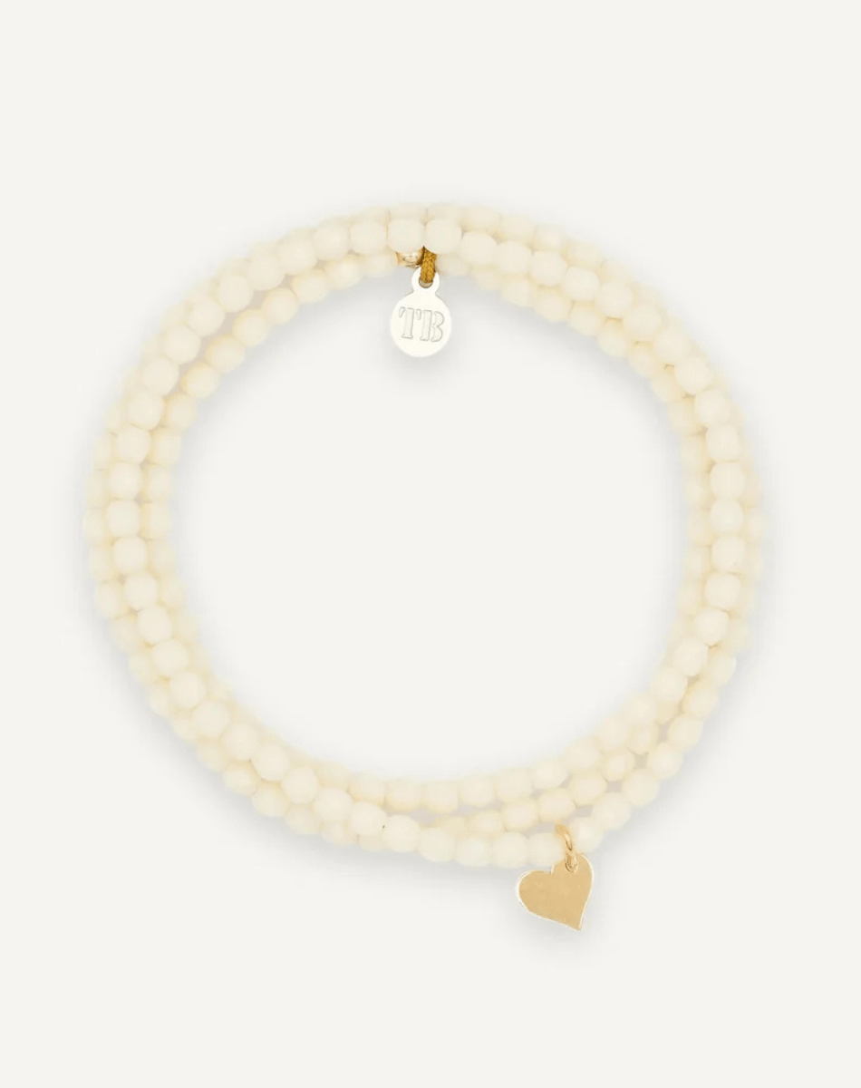 Collier et bracelet 3 tours - Coeur Gold Vanille