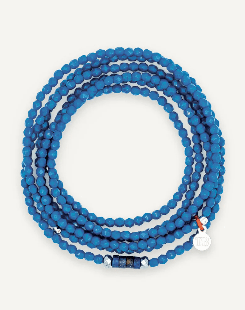 Collier et bracelet 6 tours - Vero Bleu Majorelle